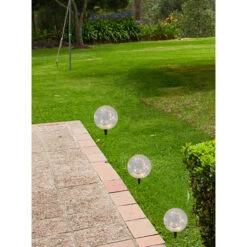 Merkloos Prikspot - Solar Tuinverlichting - Glazen Crawuele Bol - 20 Cm -Winkel Voor Woonverlichting 1000005911 0101
