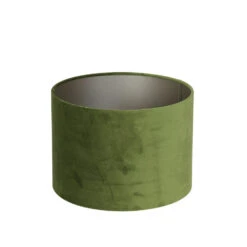 Cilinder Lampenkap Velours - Olive Green - Ø35x30cm -Winkel Voor Woonverlichting 1000008724 0111