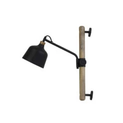 Wandlamp Banu - Zwart/Hout - 40x14x44cm