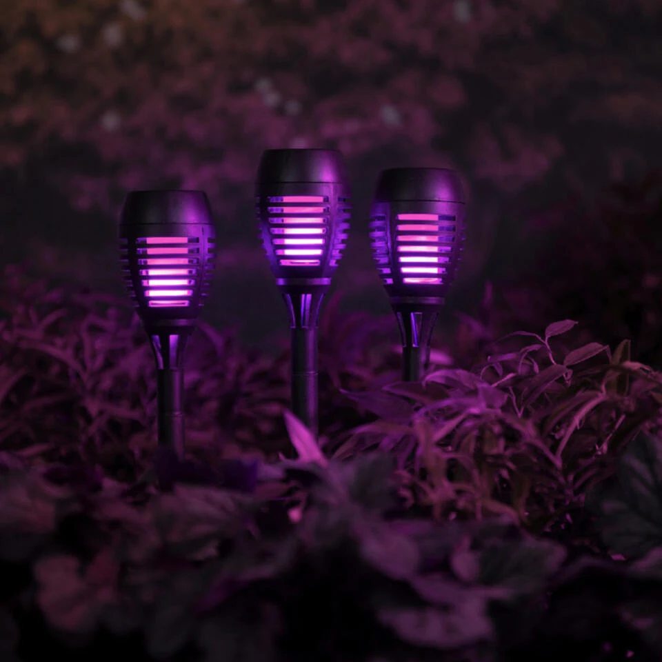 Lumineo Tuinfakkels - Solar - Met Vlameffect - Zwart - 27 Cm 5 Lumineo Tuinfakkels - Solar - Met Vlameffect - Zwart - 27 Cm - Afbeelding 3