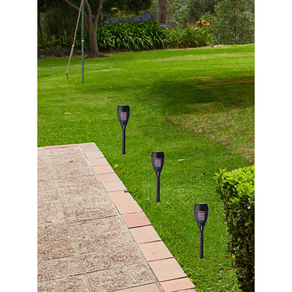 Lumineo Tuinfakkels - Solar - Met Vlameffect - Zwart - 27 Cm 6 Lumineo Tuinfakkels - Solar - Met Vlameffect - Zwart - 27 Cm - Afbeelding 4