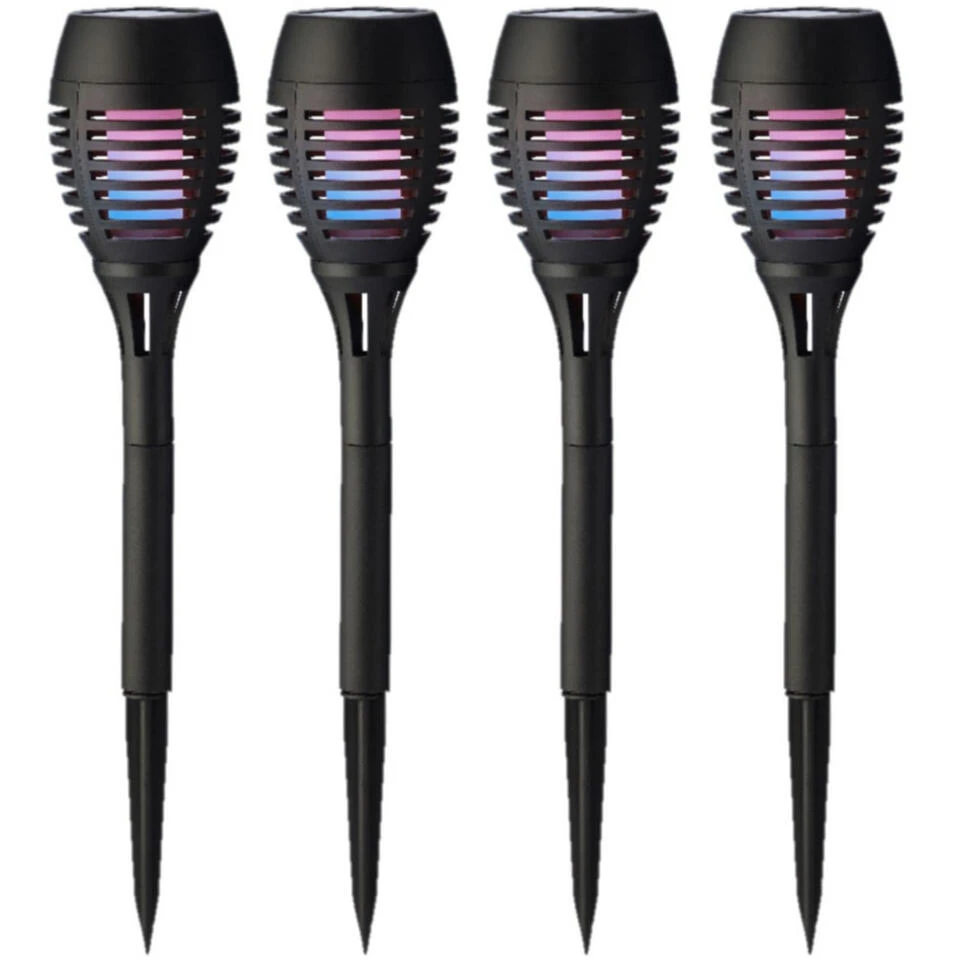 Lumineo Tuinfakkels - Solar - Met Vlameffect - Zwart - 27 Cm 3 Lumineo Tuinfakkels - Solar - Met Vlameffect - Zwart - 27 Cm