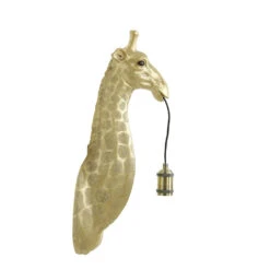 Wandlamp Giraffe - Goud - 20,5x19x61cm -Winkel Voor Woonverlichting 1000014044 0111