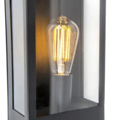 QAZQA Buitenwandlamp Zwart Met Licht-donker Sensor - Rotterdam 1 -Winkel Voor Woonverlichting 1000014940 0103