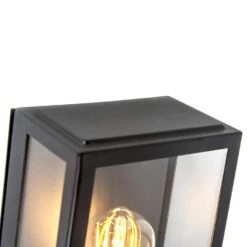 QAZQA Buitenwandlamp Zwart Met Bewegingsmelder IP44 - Rotterdam 1 -Winkel Voor Woonverlichting 1000014943 0101