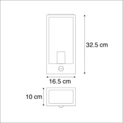 QAZQA Buitenwandlamp Zwart Met Bewegingsmelder IP44 - Rotterdam 1 -Winkel Voor Woonverlichting 1000014943 0102