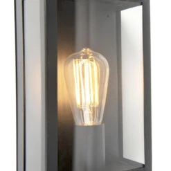 QAZQA Buitenwandlamp Zwart Met Bewegingsmelder IP44 - Rotterdam 1 -Winkel Voor Woonverlichting 1000014943 0103