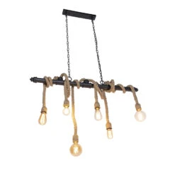 QAZQA IndustriÃ«le Hanglamp Zwart 6-lichts - Plural -Winkel Voor Woonverlichting 1000014995 0103