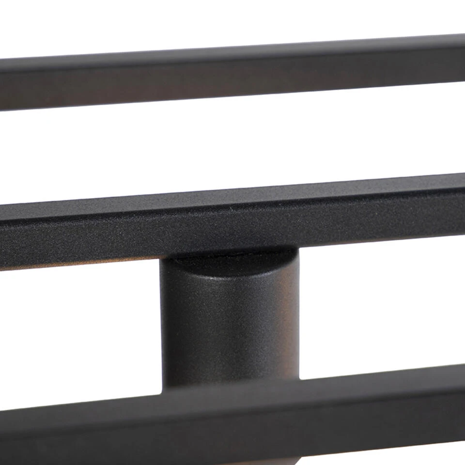 QAZQA Moderne Rechthoekige Hanglamp Zwart 5-lichts - Cage 4 QAZQA Moderne Rechthoekige Hanglamp Zwart 5-lichts - Cage - Afbeelding 2