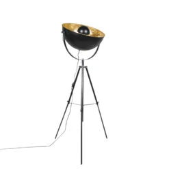 QAZQA IndustriÃ«le Vloerlamp Tripod Zwart - Magna 50 Eglip -Winkel Voor Woonverlichting 1000015040 0103