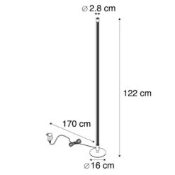 QAZQA Moderne Vloerlamp LED Chroom - Line-up -Winkel Voor Woonverlichting 1000015052 0102