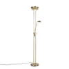 QAZQA Vloerlamp Goud Met Leeslamp Incl. LED En Dimmer - Diva 2 -Winkel Voor Woonverlichting 1000015057