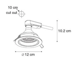 QAZQA Ronde Inbouwspot Zwart Verstelbaar - Chuck 70 -Winkel Voor Woonverlichting 1000015177 0102