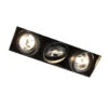 QAZQA Inbouwspot Zwart GU10 AR70 Trimless 3-lichts - Oneon -Winkel Voor Woonverlichting 1000015191