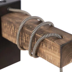 QAZQA IndustriÃ«le Wandlamp Zwart Met Hout - Gallow -Winkel Voor Woonverlichting 1000015361 0101