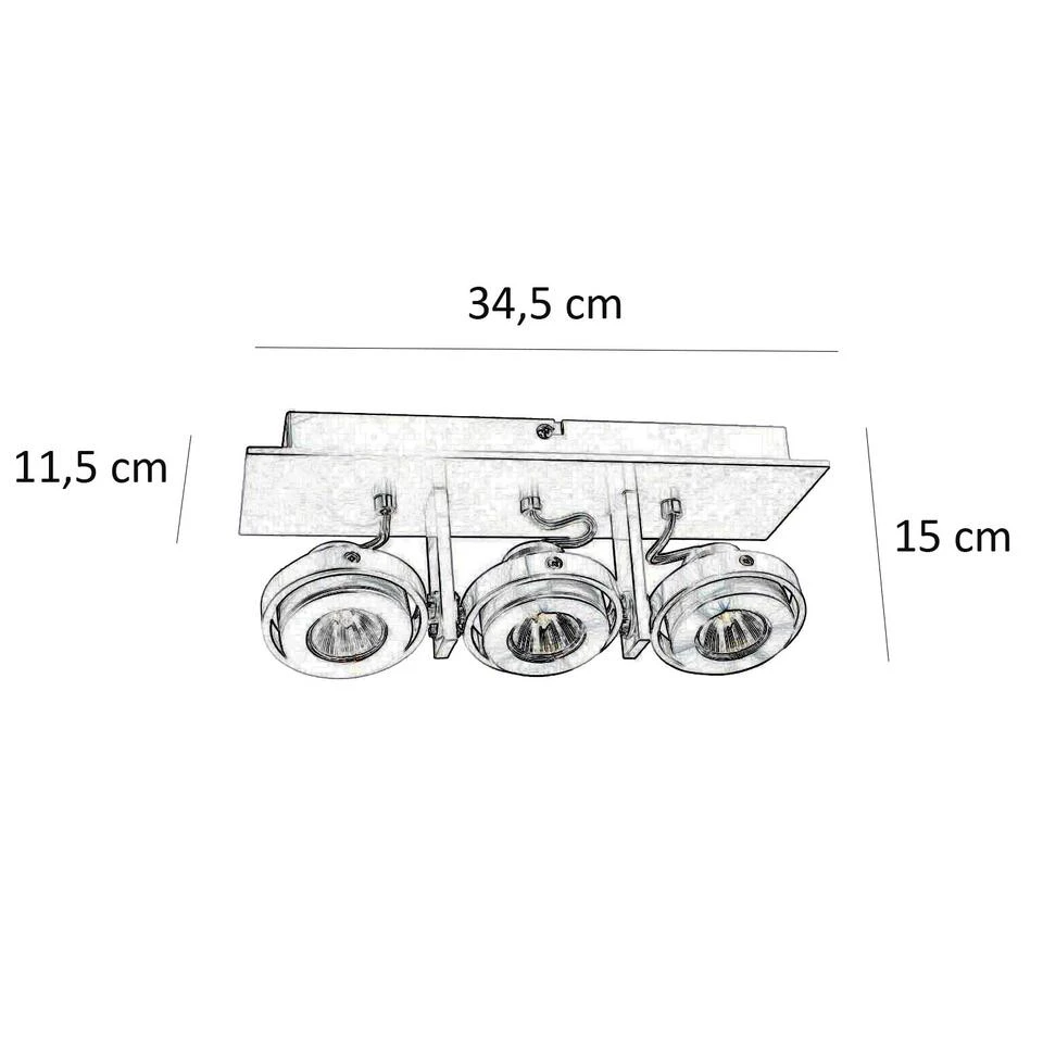 Artdelight Spot Meist - 3 Lichts - 34.5 X15 Cm - Wit 6 Artdelight Spot Meist - 3 Lichts - 34.5 X15 Cm - Wit - Afbeelding 4