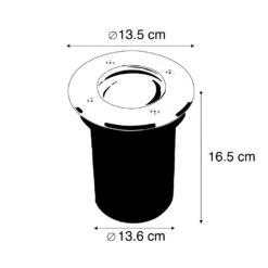 QAZQA Moderne Grondspot Staal 16,5 Cm IP67 - Basic Round -Winkel Voor Woonverlichting 1000017675 0103