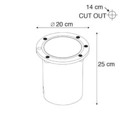 QAZQA Grondspot Staal RVS IP67 - Tribus 9 QAZQA Grondspot Staal RVS IP67 - Tribus -Winkel Voor Woonverlichting 1000017679 0103