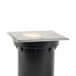 QAZQA Moderne Grondspot Staal 13,5 Cm IP67 - Basic Square -Winkel Voor Woonverlichting 1000017680 0101