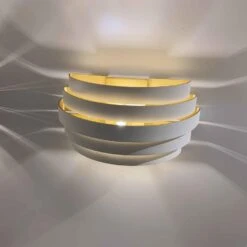 Highlight Wandlamp Scudo - 1 Lichts - 12.5 X12.5 Cm - Wit Goud 9 Highlight Wandlamp Scudo - 1 Lichts - 12.5 X12.5 Cm - Wit Goud -Winkel Voor Woonverlichting 1000021322 0103