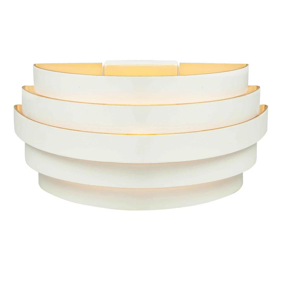 Highlight Wandlamp Scudo - 1 Lichts - 12.5 X12.5 Cm - Wit Goud 3 Highlight Wandlamp Scudo - 1 Lichts - 12.5 X12.5 Cm - Wit Goud