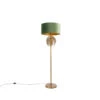 QAZQA Vintage Vloerlamp Goud Met Velours Kap Groen - Botanica -Winkel Voor Woonverlichting 1000021909