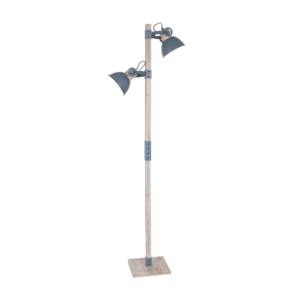 Mexlite Vloerlamp - 2 Lichts - 39x150 Cm - Grijs 4 Mexlite Vloerlamp - 2 Lichts - 39x150 Cm - Grijs - Afbeelding 2