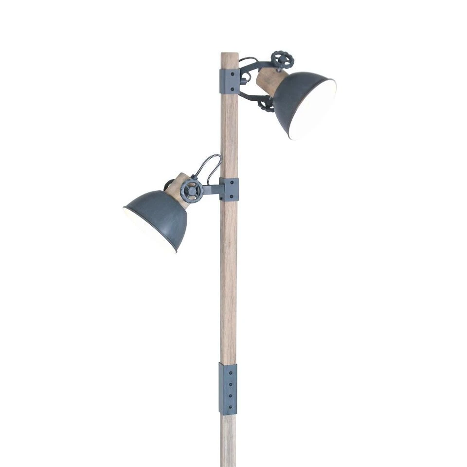 Mexlite Vloerlamp - 2 Lichts - 39x150 Cm - Grijs 3 Mexlite Vloerlamp - 2 Lichts - 39x150 Cm - Grijs