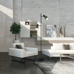 Anne Light & Home Vloerlamp Fjorgard - 2 Lichts - 25x155 Cm - Zwart -Winkel Voor Woonverlichting 1000022974 0102