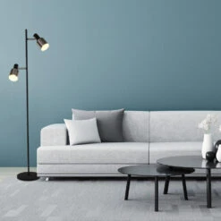 Anne Light & Home Vloerlamp Fjorgard - 2 Lichts - 25x155 Cm - Zwart -Winkel Voor Woonverlichting 1000022974 0103