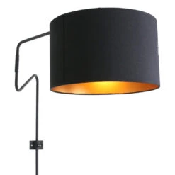 Anne Light & Home Wandlamp Anne - 1 Lichts - 100x70 Cm - Zwart -Winkel Voor Woonverlichting 1000023340 0102