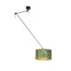 QAZQA Hanglamp Met Velours Kap Pauw Met Goud 35 Cm - Blitz I Zwart
