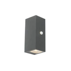 QAZQA Moderne Wandlamp Antraciet IP44 Met Bewegingssensor - Baleno II
