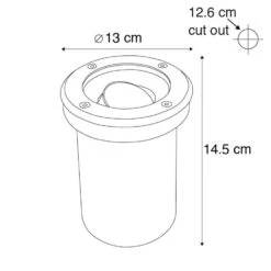 QAZQA Set Van 5 Buiten Grondspots RVS IP65 - Delux -Winkel Voor Woonverlichting 1000025103 0103