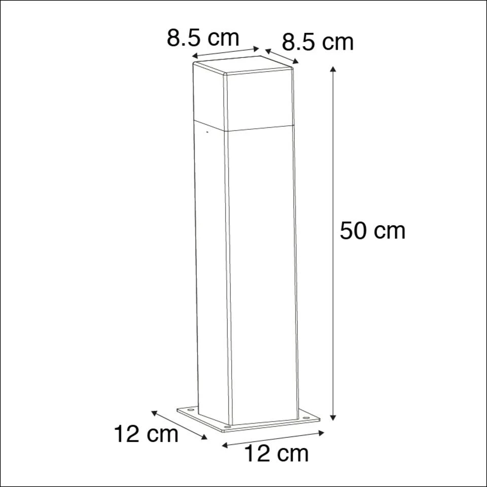 QAZQA Buitenlamp 50 Cm Grijs Met Grondpin En Kabelmof - Denmark 6 QAZQA Buitenlamp 50 Cm Grijs Met Grondpin En Kabelmof - Denmark - Afbeelding 4