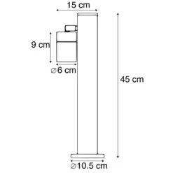 QAZQA Buitenlamp Zwart 45 Cm Verstelbaar IP44 - Solo 8 QAZQA Buitenlamp Zwart 45 Cm Verstelbaar IP44 - Solo -Winkel Voor Woonverlichting 1000025125 0102