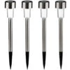 Prikspotjes - 4 Stuks - Zilverkleurig - Solar Tuinverlichting - 37 Cm -Winkel Voor Woonverlichting 1000025251