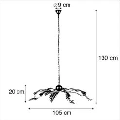 QAZQA Vintage Hanglamp 6-lichts Goud - Botanica -Winkel Voor Woonverlichting 1000031835 0102