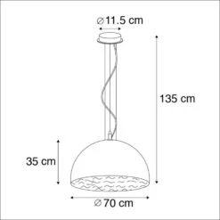 QAZQA Moderne Hanglamp Wit 70 Cm - Magna -Winkel Voor Woonverlichting 1000031843 0102