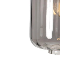 QAZQA Design Hanglamp Zwart Met Smoke Glas 3-lichts 226 Cm - Qara -Winkel Voor Woonverlichting 1000031849 0101