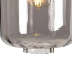 QAZQA Design Hanglamp Zwart Met Smoke Glas 3-lichts 226 Cm - Qara -Winkel Voor Woonverlichting 1000031849 0103