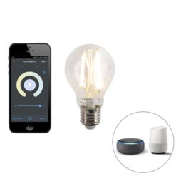 QAZQA Smart Vloerlamp Zwart Incl. Wifi A60 Lichtbron - Lofty -Winkel Voor Woonverlichting 1000031863 0101