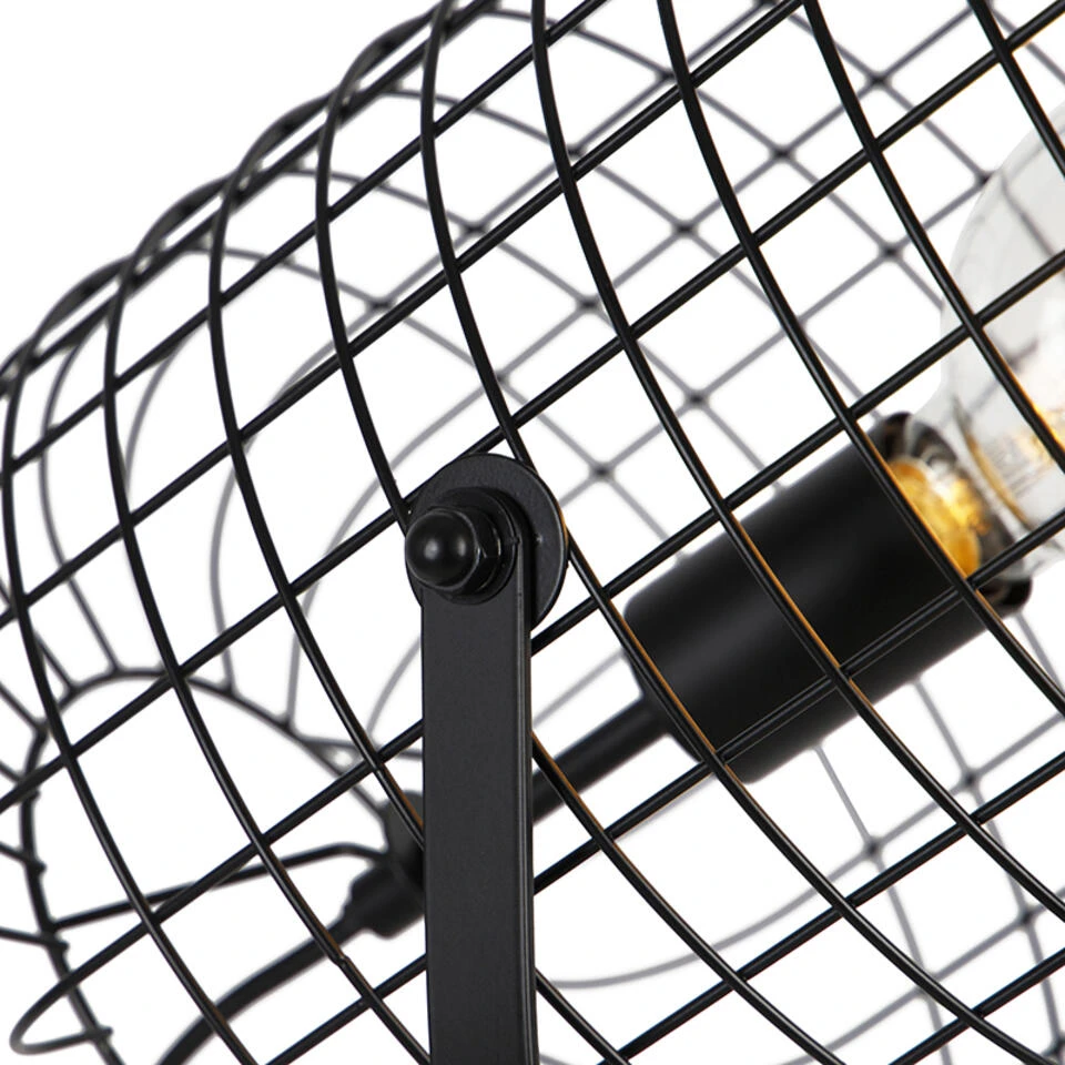 QAZQA Industriële Vloerlamp Tripod Staal Zwart - Bliss Vefa 4 QAZQA Industriële Vloerlamp Tripod Staal Zwart - Bliss Vefa - Afbeelding 2