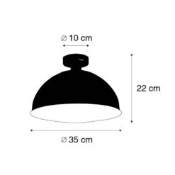 QAZQA Industriële Plafondlamp Zwart Met Goud 35 Cm - Magna 8 QAZQA Industriële Plafondlamp Zwart Met Goud 35 Cm - Magna -Winkel Voor Woonverlichting 1000031882 0102