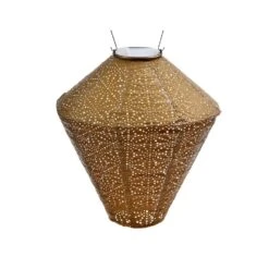 Lumiz Solar Buitenlampion Sashiko Diamond - Solar Tuinverlichting - 28 Cm - Goud -Winkel Voor Woonverlichting 1000033348 0101