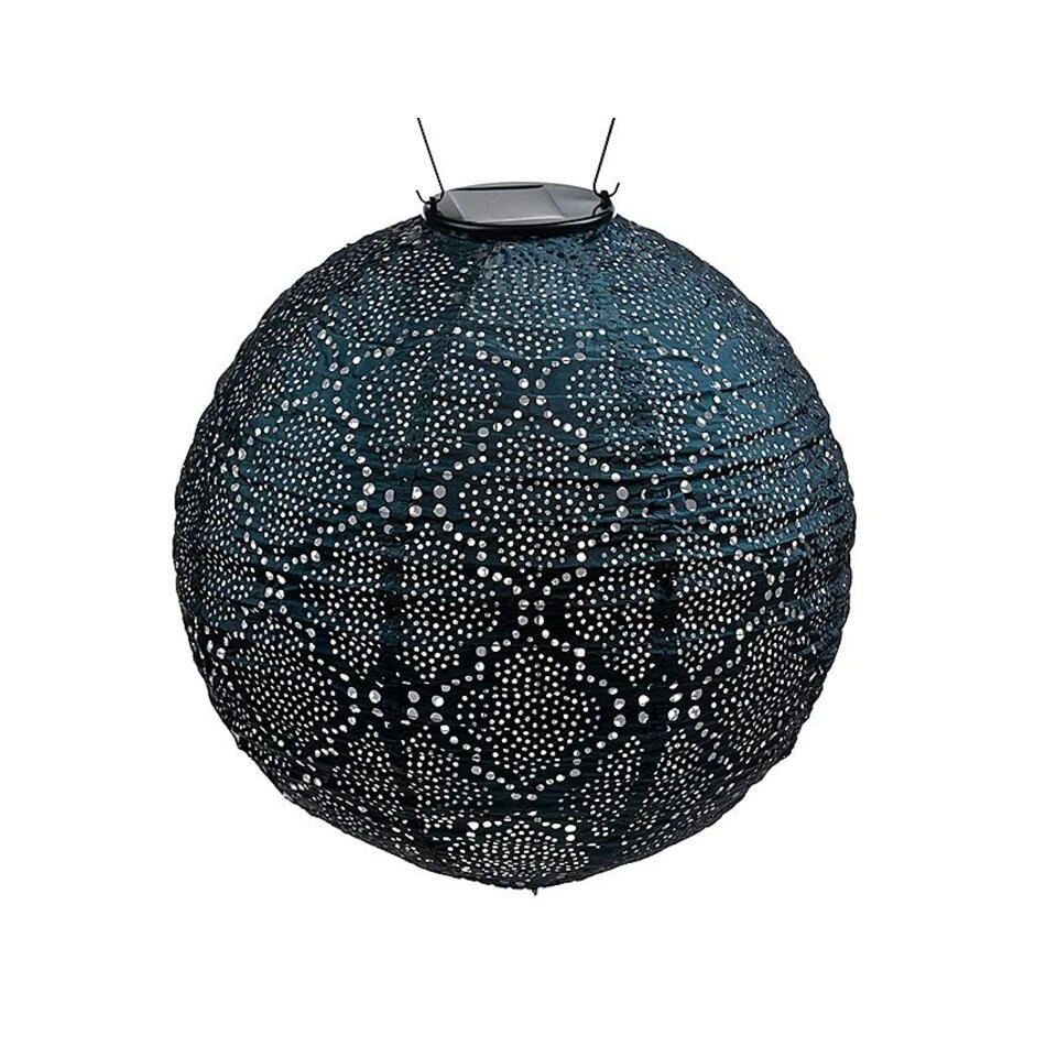 Lumiz Solar Buitenlampion Bazaar Rond - Solar Tuinverlichting - 30 Cm - Zeeblauw 3 Lumiz Solar Buitenlampion Bazaar Rond - Solar Tuinverlichting - 30 Cm - Zeeblauw