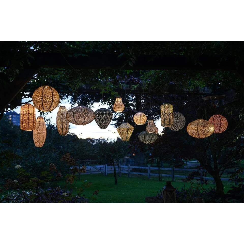 Lumiz Solar Buitenlampion Ikat Rond - Solar Tuinverlichting - 30 Cm - Petrol 6 Lumiz Solar Buitenlampion Ikat Rond - Solar Tuinverlichting - 30 Cm - Petrol - Afbeelding 4