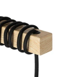 QAZQA Landelijke Vloerlamp Zwart Met Hout 2-lichts - Chon -Winkel Voor Woonverlichting 1000039553 0103