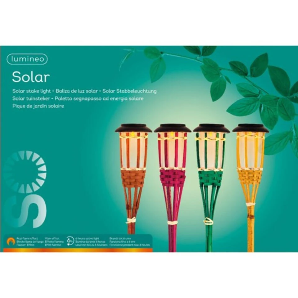 Lumineo Tuinfakkel Bodi - Solar - Roze - Vlameffect - 54 Cm 6 Lumineo Tuinfakkel Bodi - Solar - Roze - Vlameffect - 54 Cm - Afbeelding 4