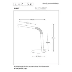 Lucide GILLY Bureaulamp - Zwart -Winkel Voor Woonverlichting 1000044852 0102
